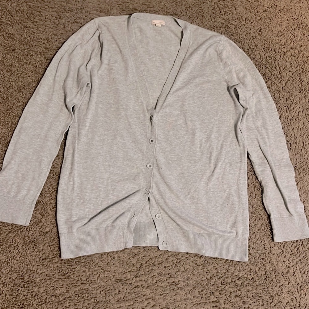 Gap Gray Long Sleeve Sweater Cardigan, Sz L